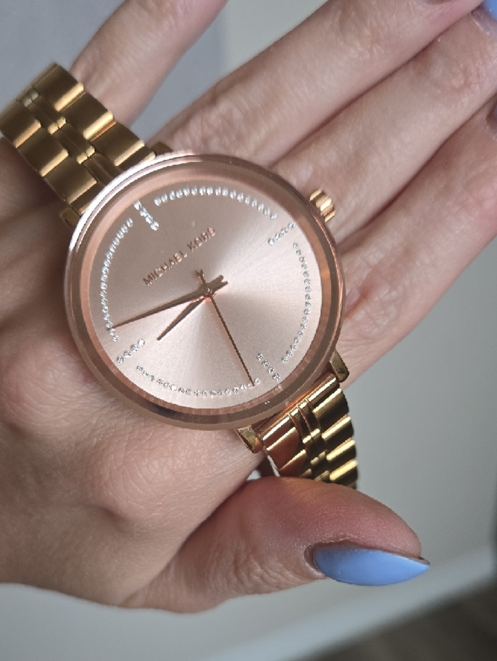Michael Kors Rose Gold Tone Round Dial Bracelet Watch, Has Box & Extra Links - Picture 7 of 10